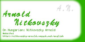 arnold nitkovszky business card